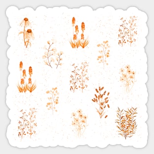 Autumnal pattern with beautiful flowers Sticker